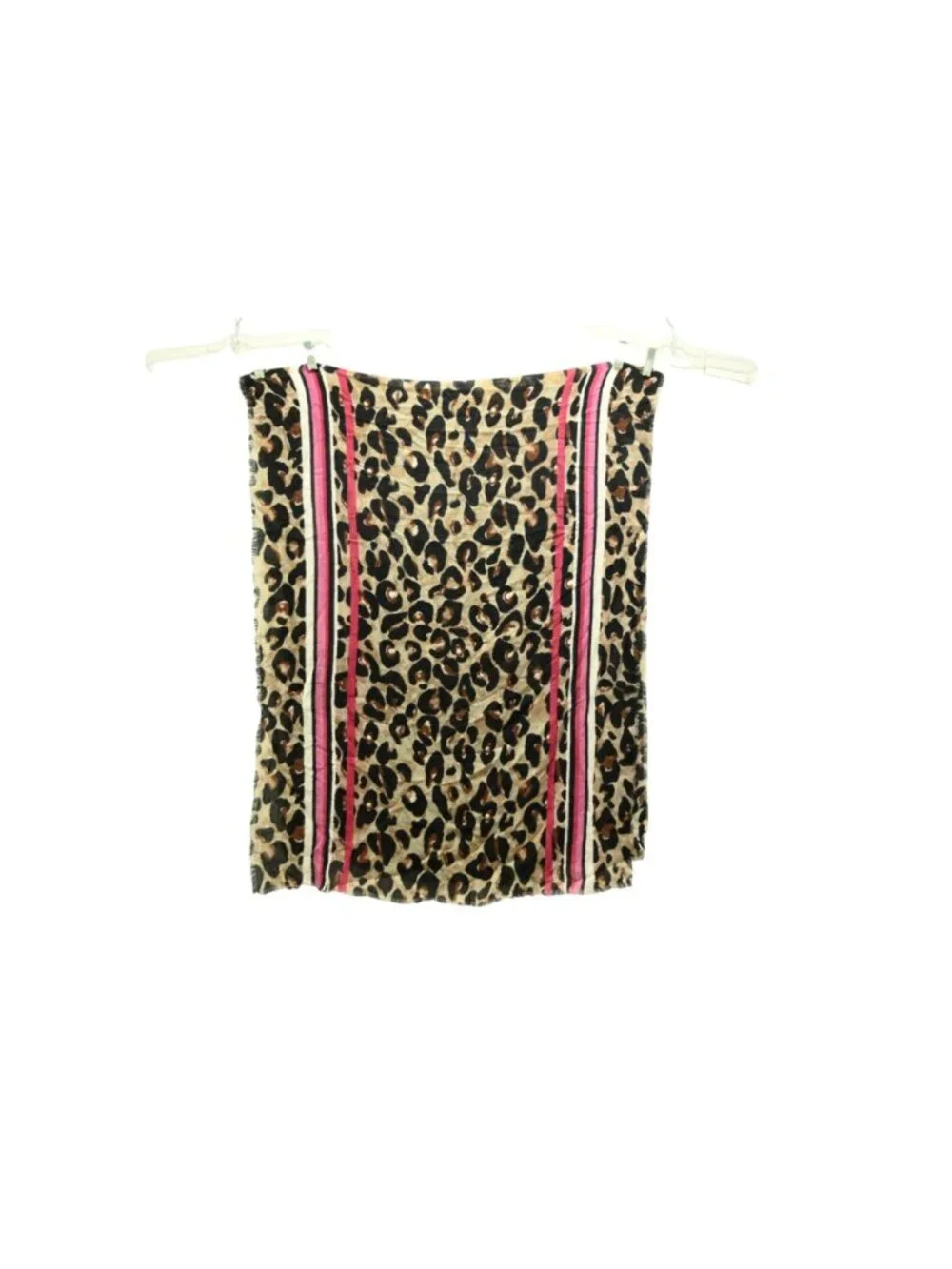 Elizabeth and James Rectangular Scarf Pink Leopard Animal Print Lightweight Wrap